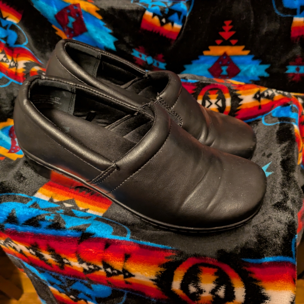 Dansko Black Leather Mules